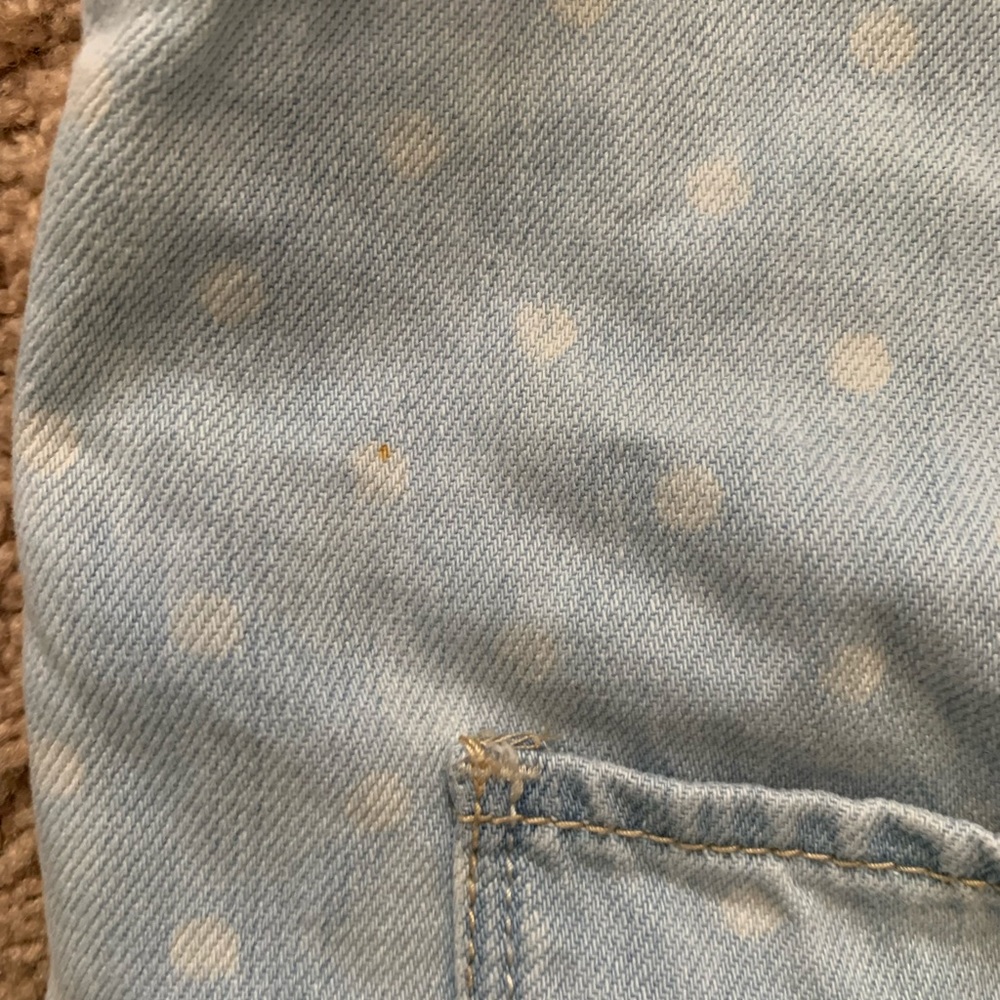 OshKosh B’gosh Infant Baby Polka Dotted Denim Overalls - Picture 7 of 13